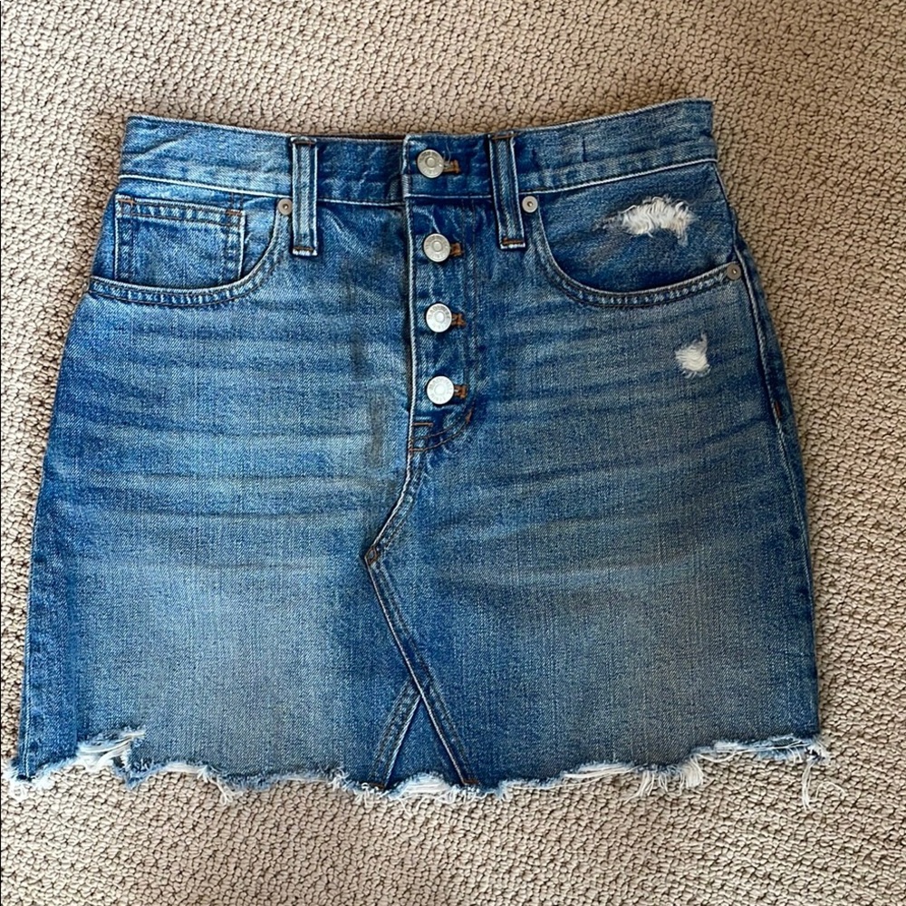 Madewell Denim Mini A-Line Skirt Casual